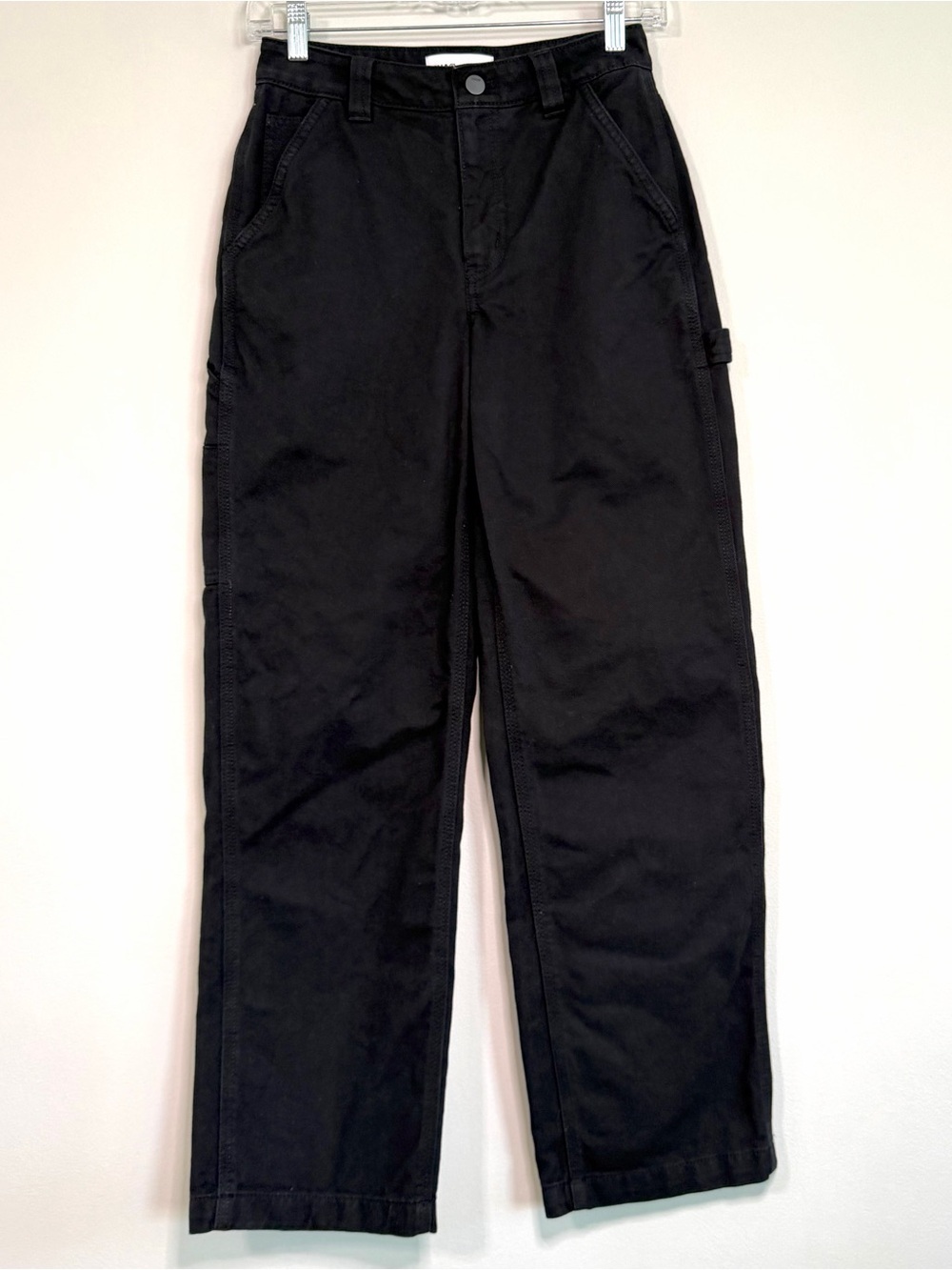 Aritzia TNA Greenwich Carpenter Pants Black High Rise Utility Workwear Size 0